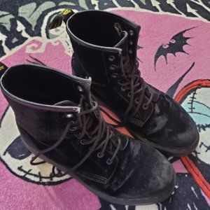 Black Velvet Doc Martens, US size 9 L
